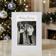 Photo de Noël Budget Rayure Bleue Prépa