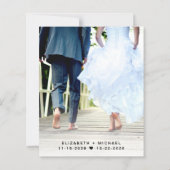 Papier Photo de réception de mariage Enregistrez la date (Dos)