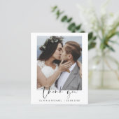 Papier Photo de remerciement de mariage économique (Debout devant)