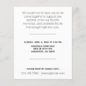 Papier Photo du budget Célébration de la vie Invitation (Dos)