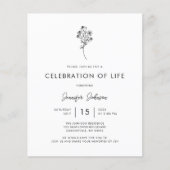 Papier Photo du budget Célébration de la vie Invitation (Devant)