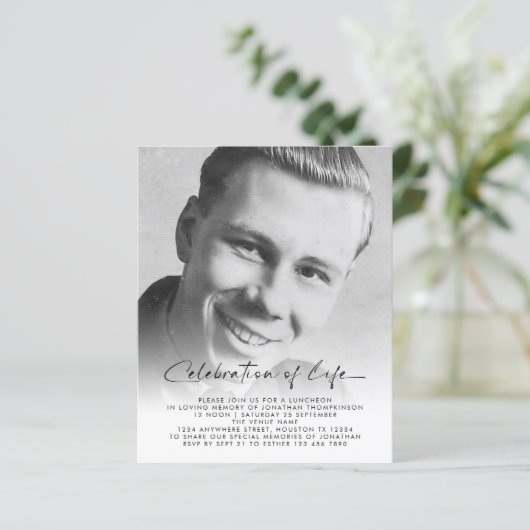 Papier Photo du budget Célébration de la vie Invitation d (Debout devant)