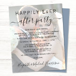 Papier Photo Dusty Blue Wedding Réception Invitation<br><div class="desc">Réception de mariage moderne et économique en velours bleu poussiéreux. Votre faire-part mariage et votre invitation à la réception chevauchent votre photo,  et "Happily Ever After Party" est écrit dans un mélange de typographie simple et un script tendance avec des swashes.</div>