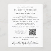 Papier Photo élégante QR Code Mariage Réception Invitatio (Dos)