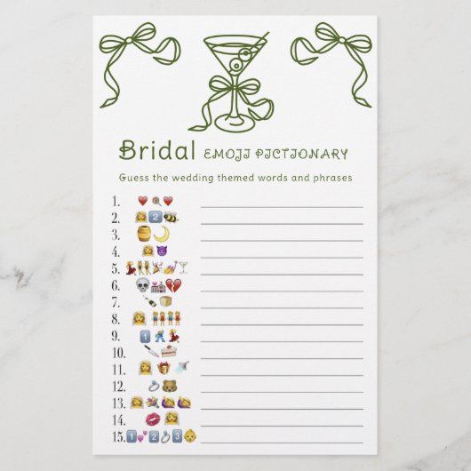 Papier Photo émotionnelle de la douche nuptiale Martini (Devant)