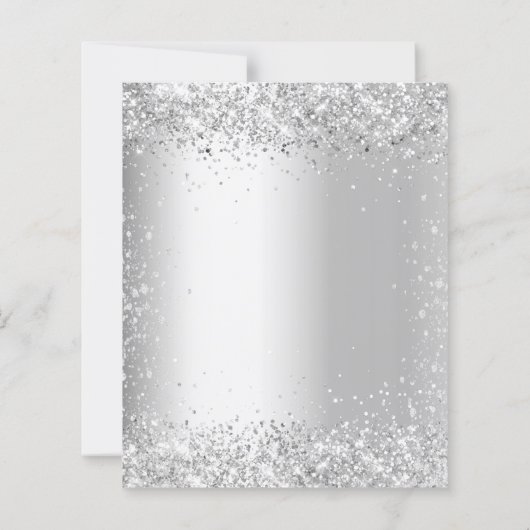 Papier Photo en argent blanc diamants invitation (Dos)