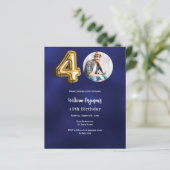 Papier Photo en or bleu marine 40e anniversaire invitatio (Debout devant)