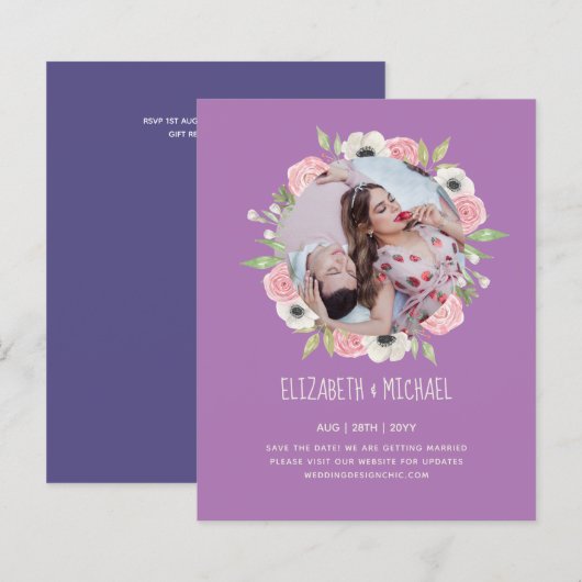 Papier PHOTO Engagement Invitations de parties Annonces (Devant / Derrière)