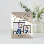 Papier PHOTO Enregistrer La Date - Script manuscrit Moder (Debout devant)