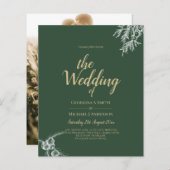 Papier Photo Faire-part de mariage JUNIPER GREEN Modern (Devant / Derrière)