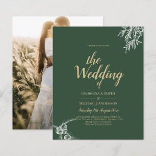 Papier Photo Faire-part de mariage JUNIPER GREEN Modern
