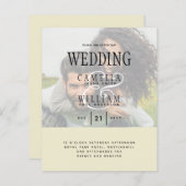 Papier PHOTO FAIRE-PART DE MARIAGE superposition Texte bu (Devant / Derrière)
