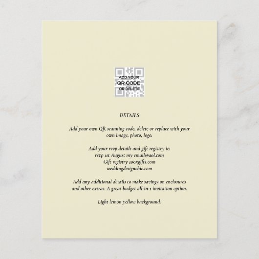 Papier PHOTO FAIRE-PART DE MARIAGE superposition Texte bu (Dos)