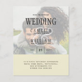 Papier PHOTO FAIRE-PART DE MARIAGE superposition Texte bu (Devant)