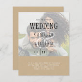 Papier PHOTO FAIRE-PART DE MARIAGE superposition Texte bu (Devant / Derrière)