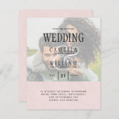 Papier PHOTO FAIRE-PART DE MARIAGE superposition Texte bu (Devant / Derrière)