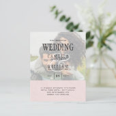 Papier PHOTO FAIRE-PART DE MARIAGE superposition Texte bu (Debout devant)