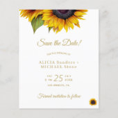 Papier Photo florale rustique BUDGET enregistrer la date  (Devant)