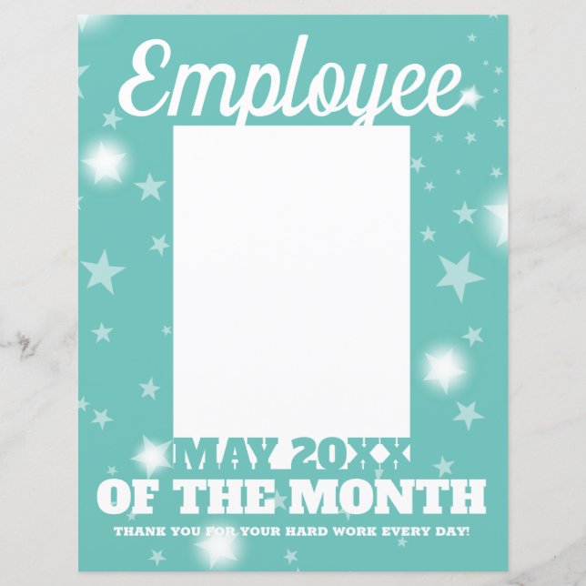 Papier photo insert employé du mois en-tête de lettre MAY (Devant)