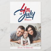 Papier Photo Joyeux Jour de l'Indépendance Rouge, Blanc e (Devant)