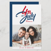 Papier Photo Joyeux Jour de l'Indépendance Rouge, Blanc e (Devant / Derrière)