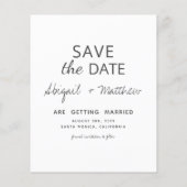 Papier Photo manuscrite moderne Enregistrer la date Invit (Dos)