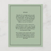 Papier PHOTO Mariage BUDGET OVERLAY Sage Monochrome (Dos)