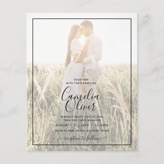 Papier PHOTO Mariage BUDGET OVERLAY Sage Monochrome (Devant)