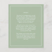 Papier PHOTO Mariage BUDGET OVERLAY Sage Monochrome (Dos)