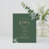 Papier PHOTO Mariage Inviter Juniper Green Modern Budget (Debout devant)