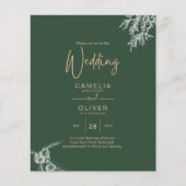 Papier PHOTO Mariage Inviter Juniper Green Modern Budget (Devant)