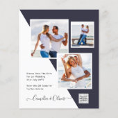 Papier PHOTO Mariage Inviter QR Code Enregistrer Date BLU (Devant)