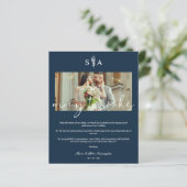 Papier Photo Mariage pas cher Initiales botaniques Merci  (Debout devant)