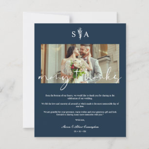 Papier Photo Mariage pas cher Initiales botaniques Merci 