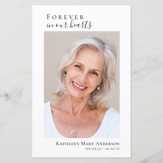 Papier Photo Memorial Funeral Celebration of Life Program (Devant)