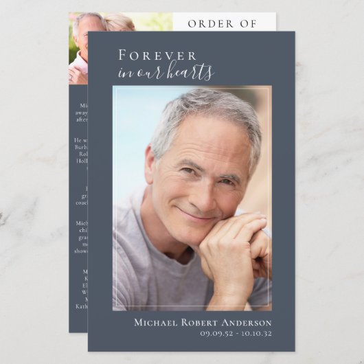 Papier Photo Memorial Funeral Celebration of Life Program (Devant / Derrière)