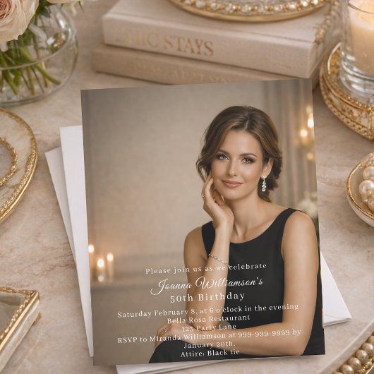 Papier Photo milestone birthday invitation