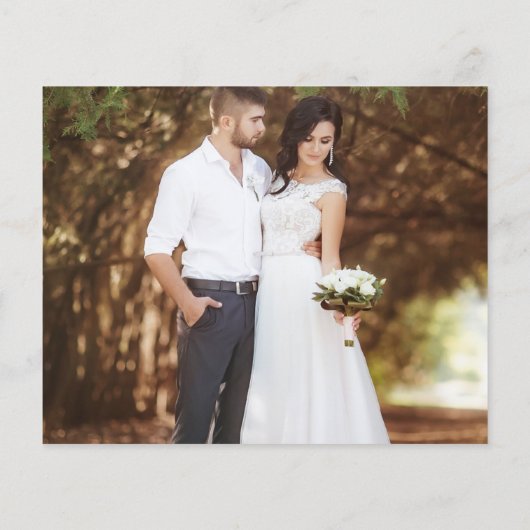 Papier Photo minimal moderne noir chic Enregistrer la dat (Dos)