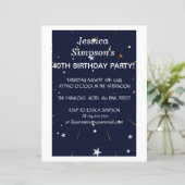 Papier Photo moderne bleu fête du 40e anniversaire | Invi (Debout devant)