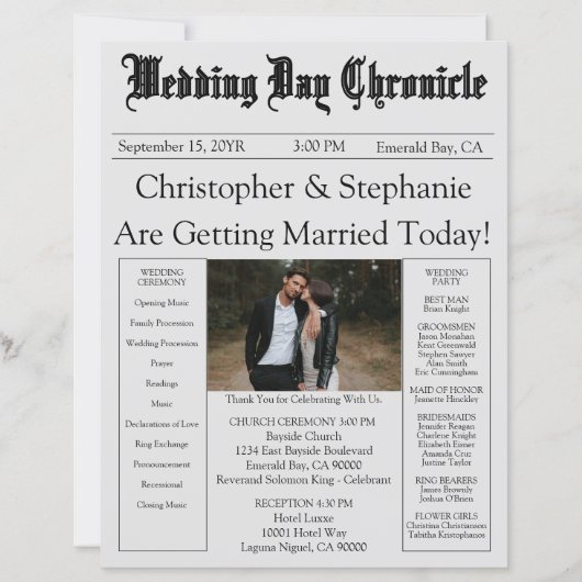 Papier Photo moderne chic modifiable QR Code Code Wedding (Devant)