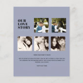 Papier Photo moderne Collage Enregistrer Dates Dusty Blue (Dos)