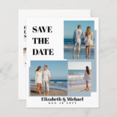 Papier Photo moderne Collage Enregistrer Dates Dusty Blue (Devant / Derrière)