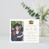 Papier photo moderne enregistrer la date de graduation fa (Debout devant)