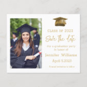 Papier photo moderne enregistrer la date de graduation fa (Devant)