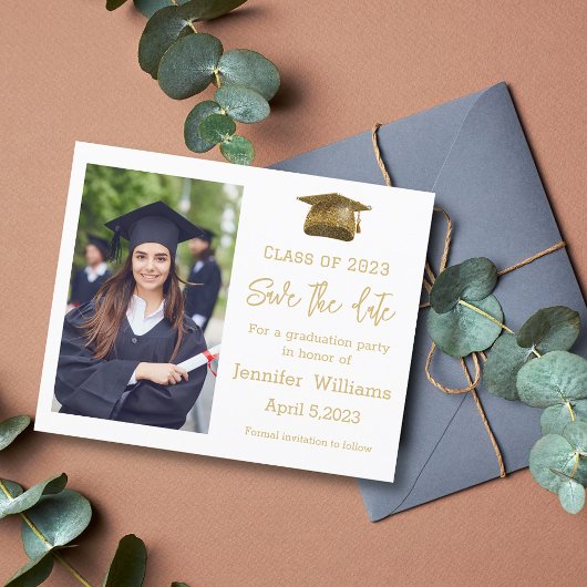 Papier photo moderne enregistrer la date de graduation fa