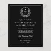 Papier Photo moderne Floral Crest Monogramme Mariage Form (Devant)