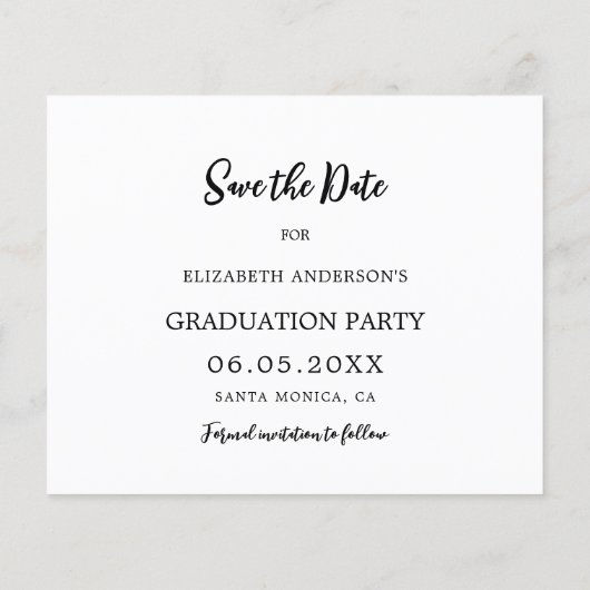 Papier Photo moderne Graduation Party Enregistrer la cart (Dos)