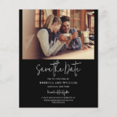 Papier Photo moderne Mariage manuscrit Enregistrer La Dat (Devant)