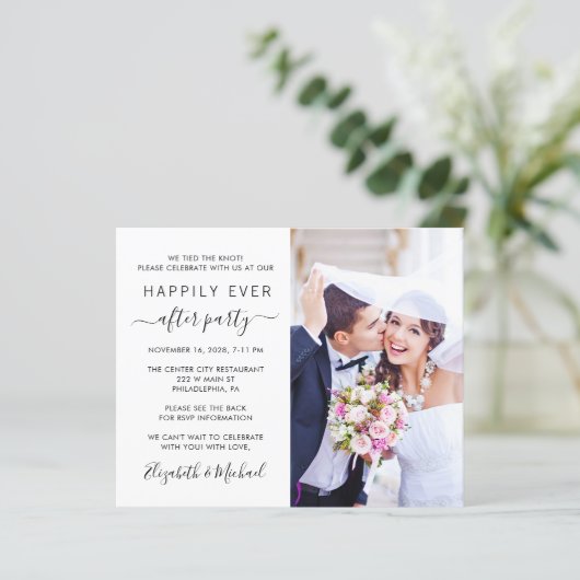 Papier Photo moderne QR Code Mariage Réception Invitation (Debout devant)