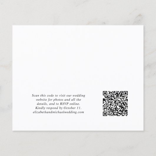 Papier Photo moderne QR Code Mariage Réception Invitation (Dos)